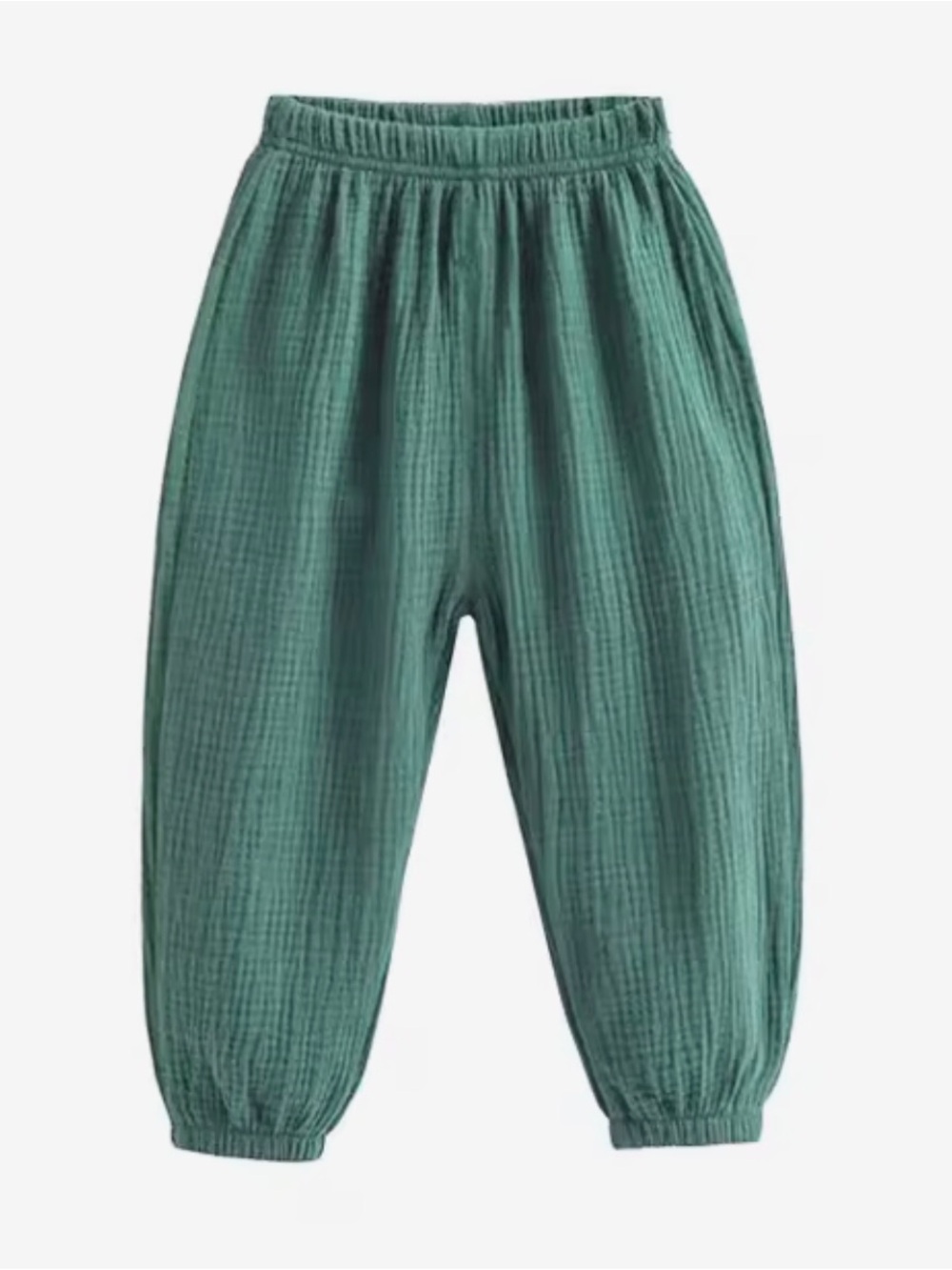 New boy girl Green Gauze Elastic Waist Relaxed Pants 2T
